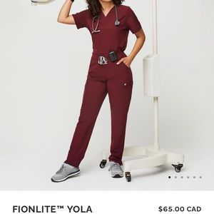 Figs Burgundy Yola scrub pants